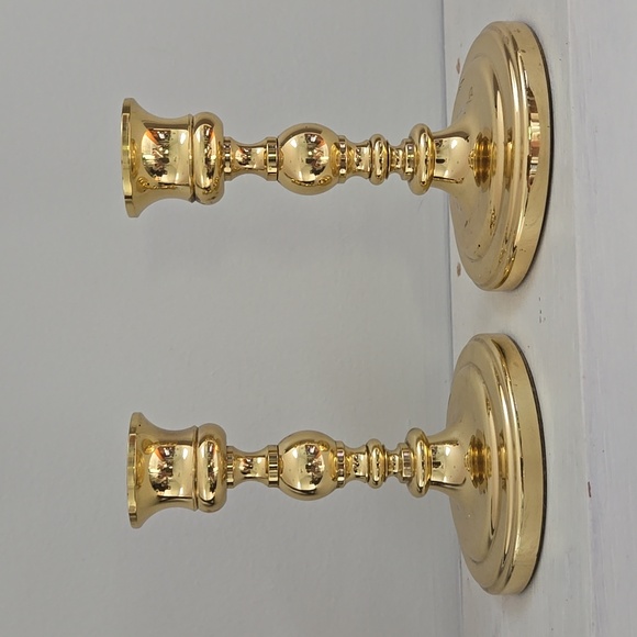 (2) Vintage Baldwin Brass Candle Holders.  4”. - Picture 1 of 2